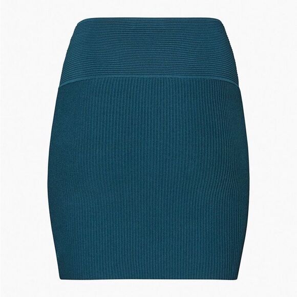 🏷️ NWT Babaton | Sculpt Ribbed Knit Pencil Mini Skirt | Herbage Green - Picture 3 of 9